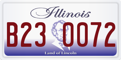 IL license plate B230072