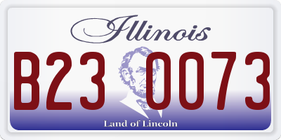 IL license plate B230073