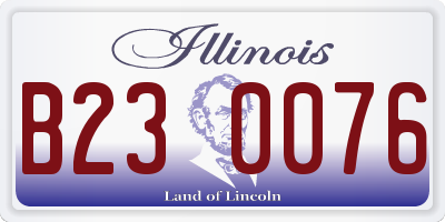 IL license plate B230076