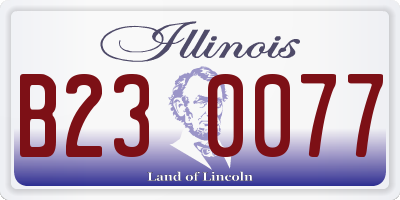 IL license plate B230077