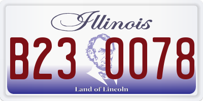 IL license plate B230078