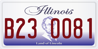 IL license plate B230081