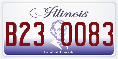 IL license plate B230083
