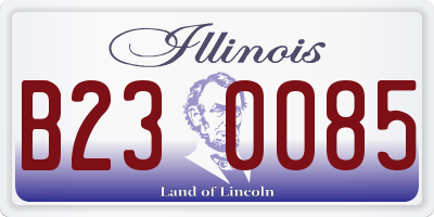 IL license plate B230085