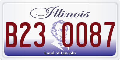 IL license plate B230087