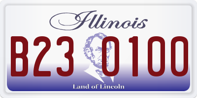 IL license plate B230100