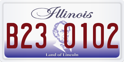 IL license plate B230102