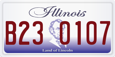 IL license plate B230107