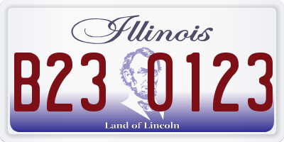 IL license plate B230123