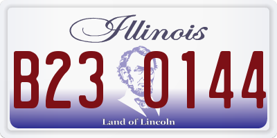 IL license plate B230144