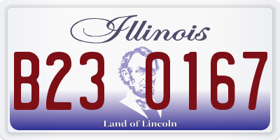 IL license plate B230167