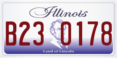 IL license plate B230178