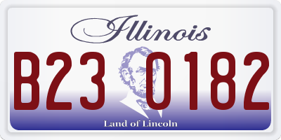 IL license plate B230182