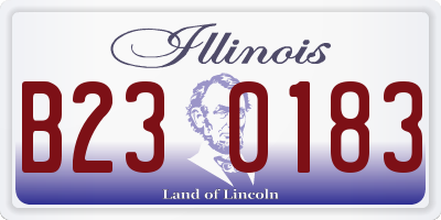 IL license plate B230183