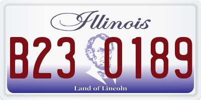 IL license plate B230189