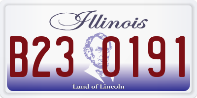 IL license plate B230191