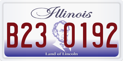 IL license plate B230192