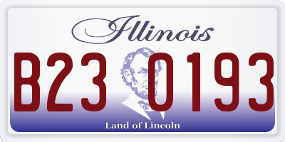 IL license plate B230193
