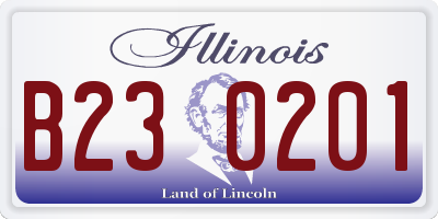 IL license plate B230201