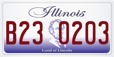 IL license plate B230203