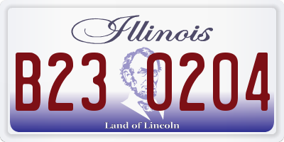 IL license plate B230204
