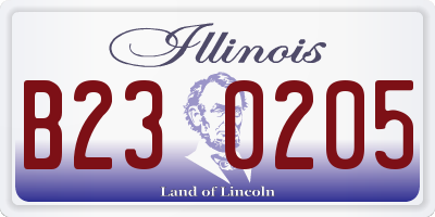 IL license plate B230205