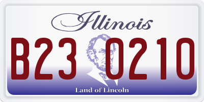 IL license plate B230210