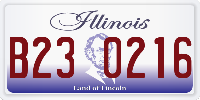 IL license plate B230216