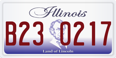 IL license plate B230217