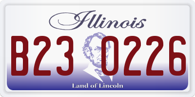 IL license plate B230226