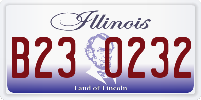 IL license plate B230232