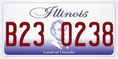 IL license plate B230238