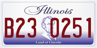 IL license plate B230251