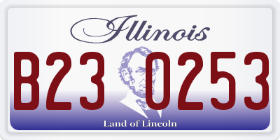 IL license plate B230253