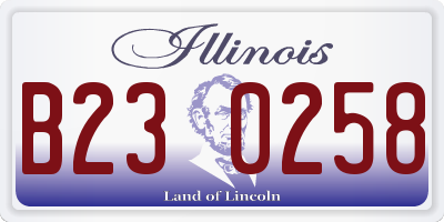 IL license plate B230258