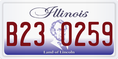 IL license plate B230259