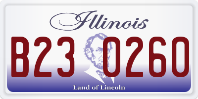 IL license plate B230260