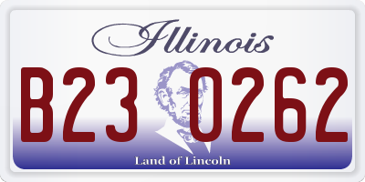 IL license plate B230262