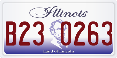 IL license plate B230263