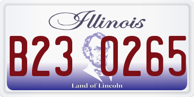 IL license plate B230265