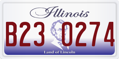IL license plate B230274