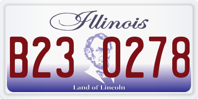 IL license plate B230278