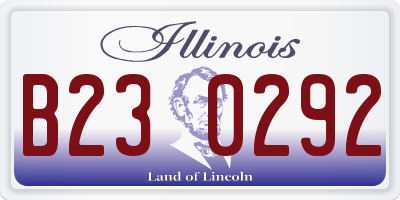 IL license plate B230292