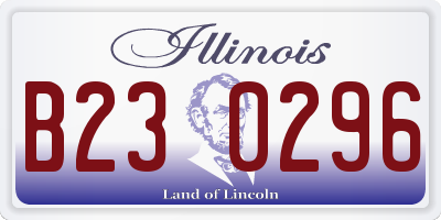 IL license plate B230296