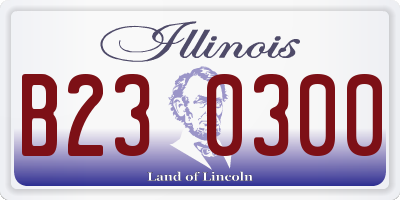 IL license plate B230300