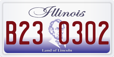 IL license plate B230302