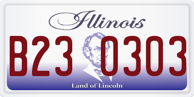 IL license plate B230303
