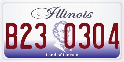IL license plate B230304