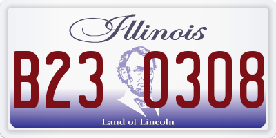 IL license plate B230308