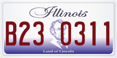 IL license plate B230311